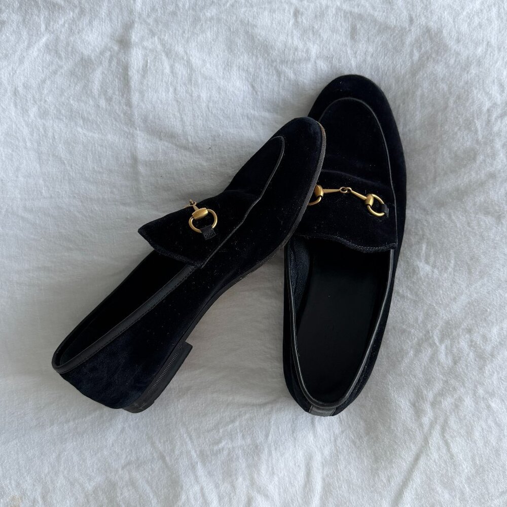 Gucci Horsebit Velvet Loafers